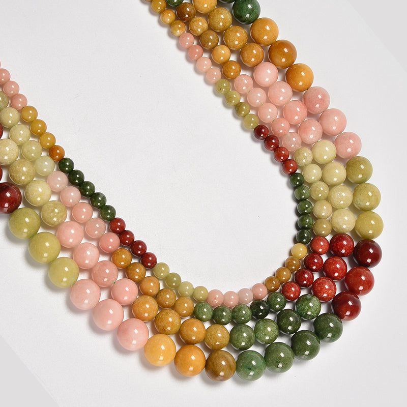 Alashan Dyed Jade Smooth Round Loose Beads 6mm-12mm - 15" Strand