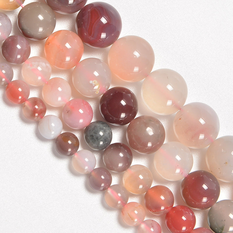 Natural Alashan Agate Smooth Round Loose Beads 6mm-12mm - 15" Strand