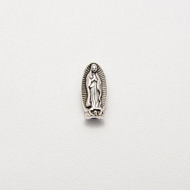 12mm Silver Virgin Mary Beads, Spacer Beads, Rondelle Bead Accents, Bead Accessories Jewelry Making DIY Bracelets Necklaces