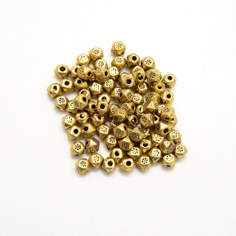 3mm Brass Faceted Cube Beads, Spacer Beads, Rondelle Bead Accents, Bead Accessories Jewelry Making DIY Bracelets Necklaces