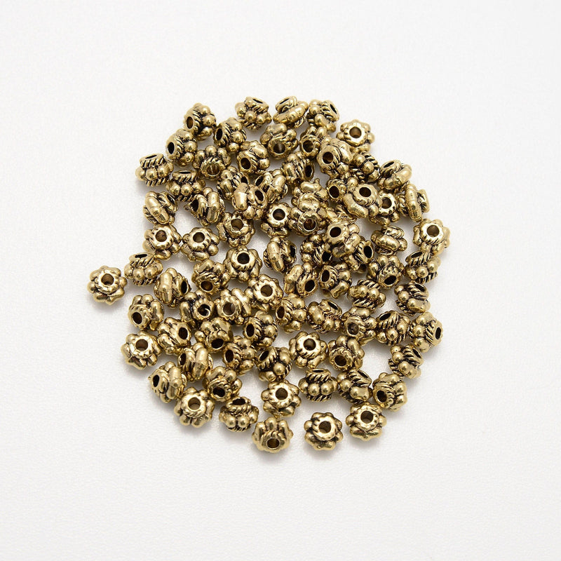 3mm Brass Antique Rondelle Beads, Spacer Beads, Rondelle Bead Accents, Bead Accessories Jewelry Making DIY Bracelets Necklaces