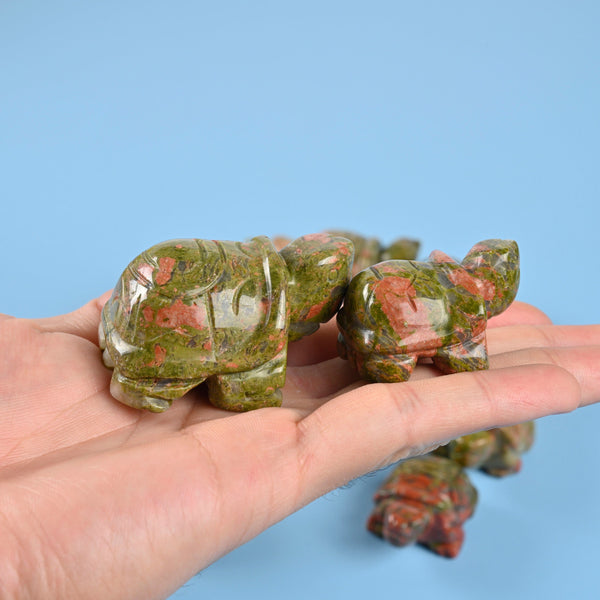 Carved Tortoise Crystal Figurine, 1.5 inch, 2 inch Natural Unakite Turtle Gemstone, Crystal Decor, Unakite Jasper.