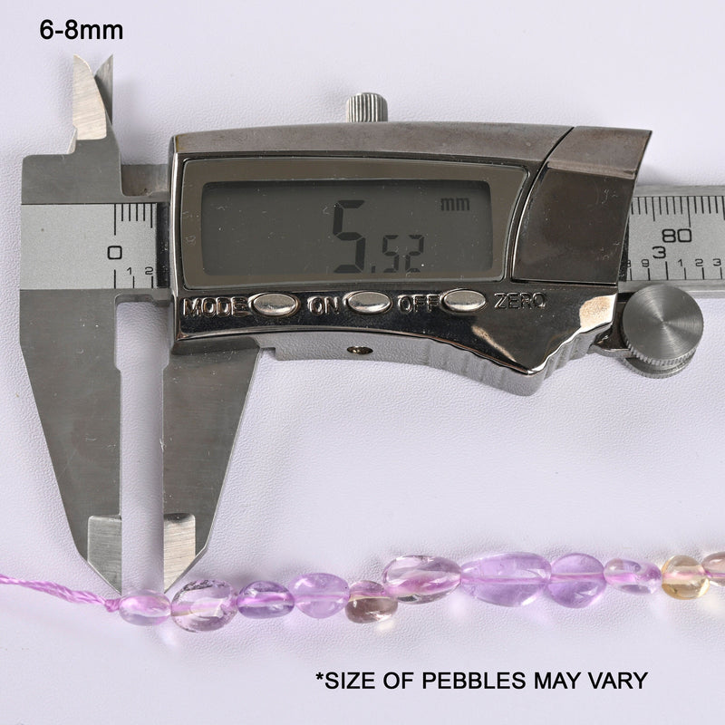 Ametrine Smooth Pebble Nugget Loose Beads 6-8mm, 8-12mm - 15" Strand