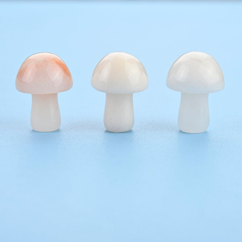 Carved 0mm Natural Pink Aventurine Mushroom Figurine.