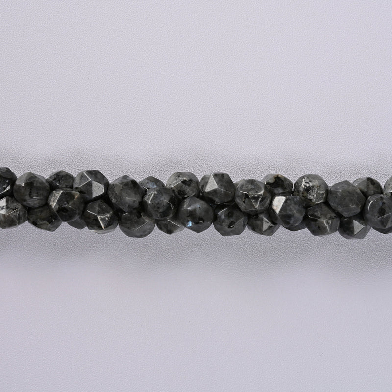 Larvikite Labradorite Star Cut Faceted Loose Beads 8mm - 15" Strand