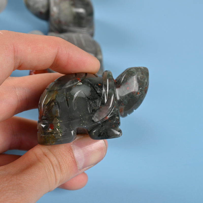 Carved Tortoise Crystal Figurine, 2 inch Natural African Bloodstone Turtle Gemstone, Crystal Decor, African Blood Jasper.