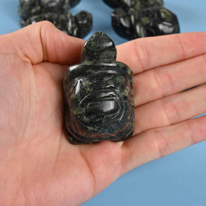 Carved Tortoise Crystal Figurine, 2 inch Natural Kambaba Jasper Turtle Gemstone, Crystal Decor, Kambaba Jasper.