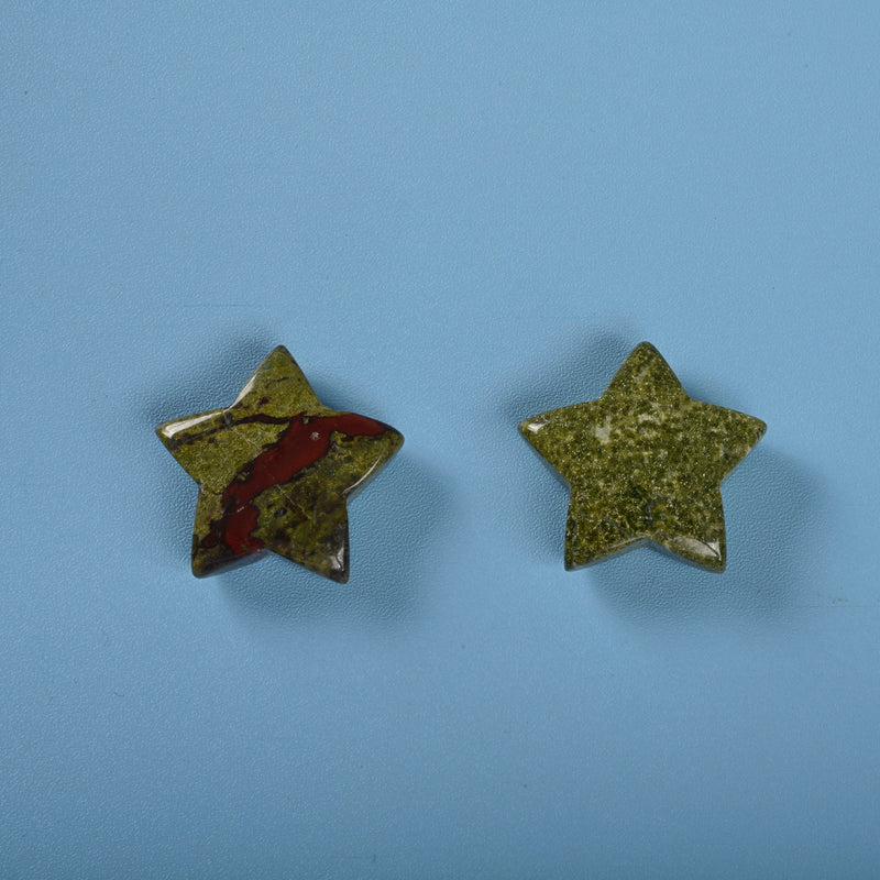 Carved Star Gemstone Crystal, Dragon Bloodstone Star Crystal Carving, 30mm Star Figurine, Pocket Stone.