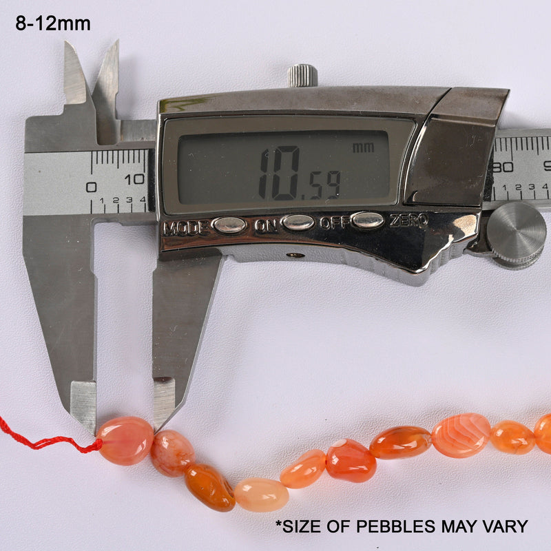 Carnelian / Cornelian Smooth Pebble Nugget Loose Beads 6-8mm, 8-12mm - 15" Strand