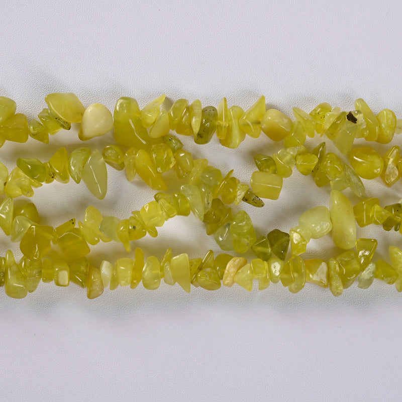 Lemon Jade Smooth Loose Chips Beads 7-8mm - 34" Strand