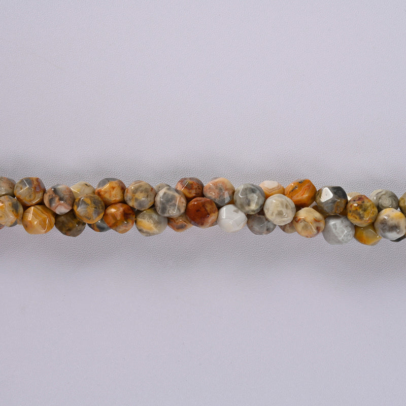 Crazy Agate / Crazy Lace Agate Star Cut Faceted Loose Beads 8mm - 15" Strand