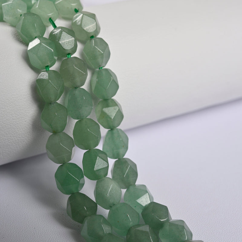 Green Aventurine Star Cut Faceted Loose Beads 8mm - 15" Strand