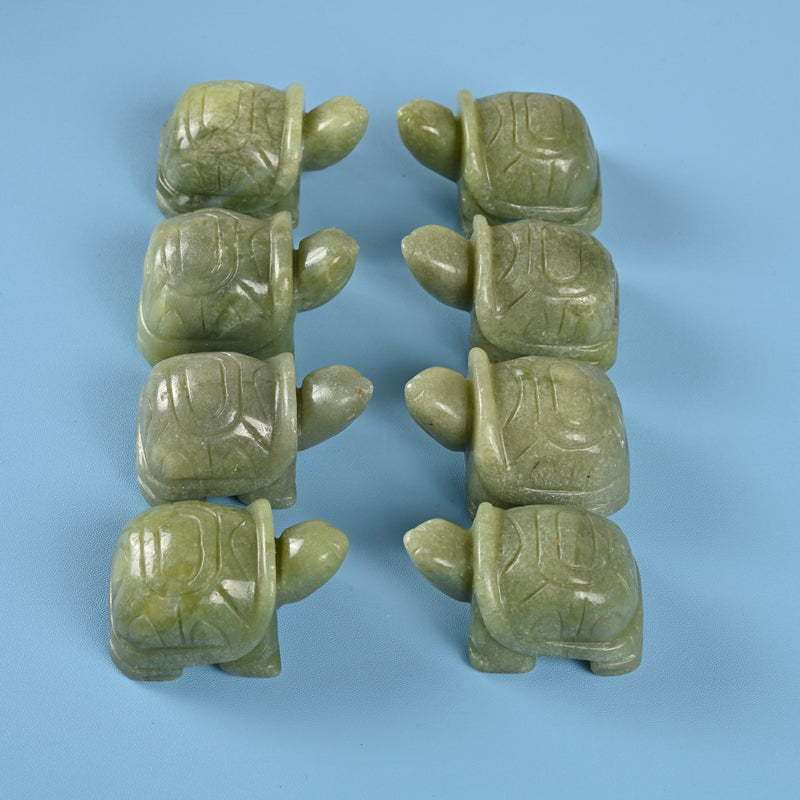 Carved Tortoise Crystal Figurine, 2 inch Natural New Jade Turtle Gemstone, Crystal Decor, Serpentine.