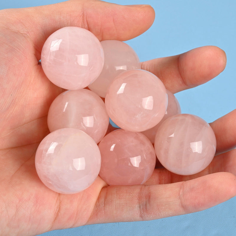 Sphere Ball Crystal, Rose Quartz Crystal Ball, 20mm, 25mm, Small Polished Sphere Gemstone, Rose Quartz Sphere Crystal Ball Round.