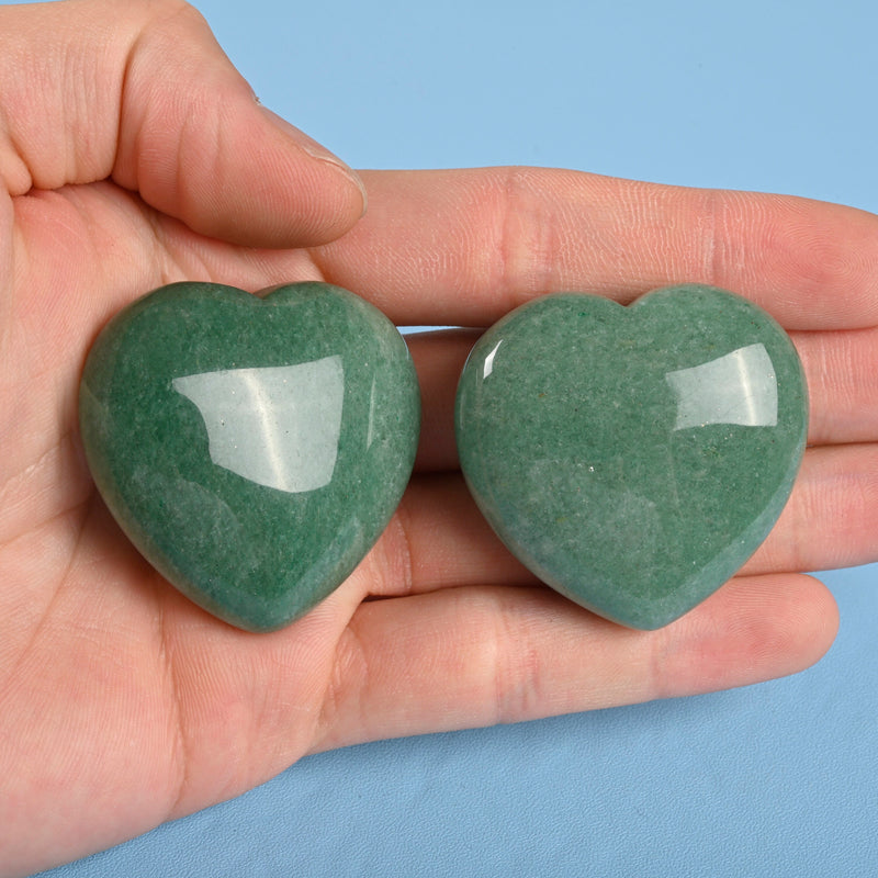 Carved Heart Crystal Figurine, 1.5 inch (40mm) Heart, Green Aventurine Heart Gemstone, Crystal Decor, Reiki Stone, Green Aventurine.