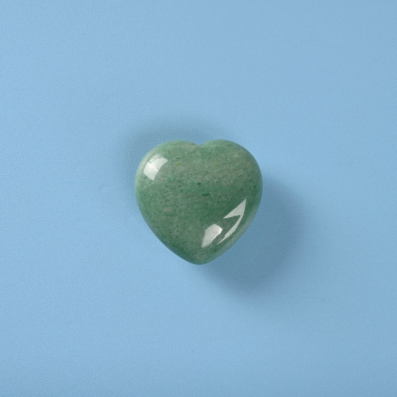 Carved Heart Crystal Figurine, 1.5 inch (40mm) Heart, Green Aventurine Heart Gemstone, Crystal Decor, Reiki Stone, Green Aventurine.