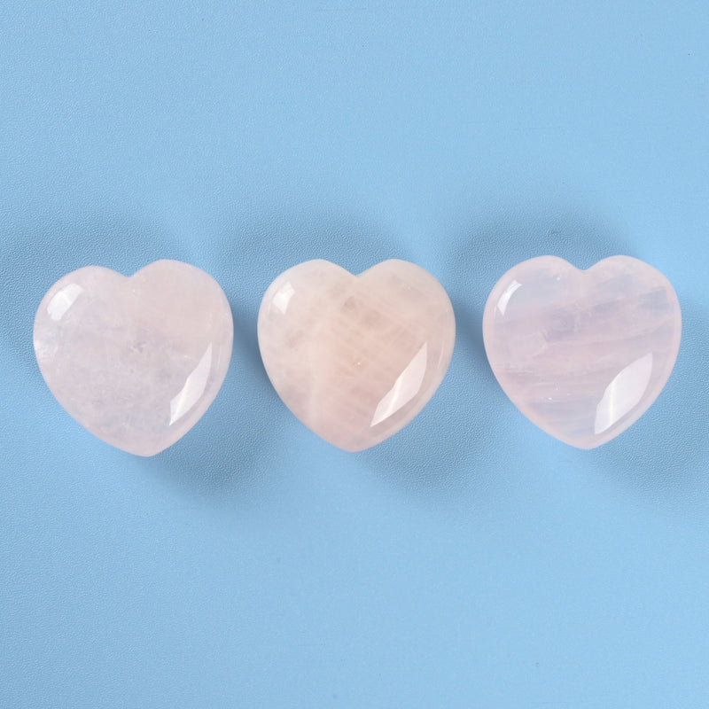 Carved Heart Crystal Figurine, 1.5 inch (40mm) Heart, Rose Quartz Heart Gemstone, Crystal Decor, Reiki Stone, Rose Quartz.