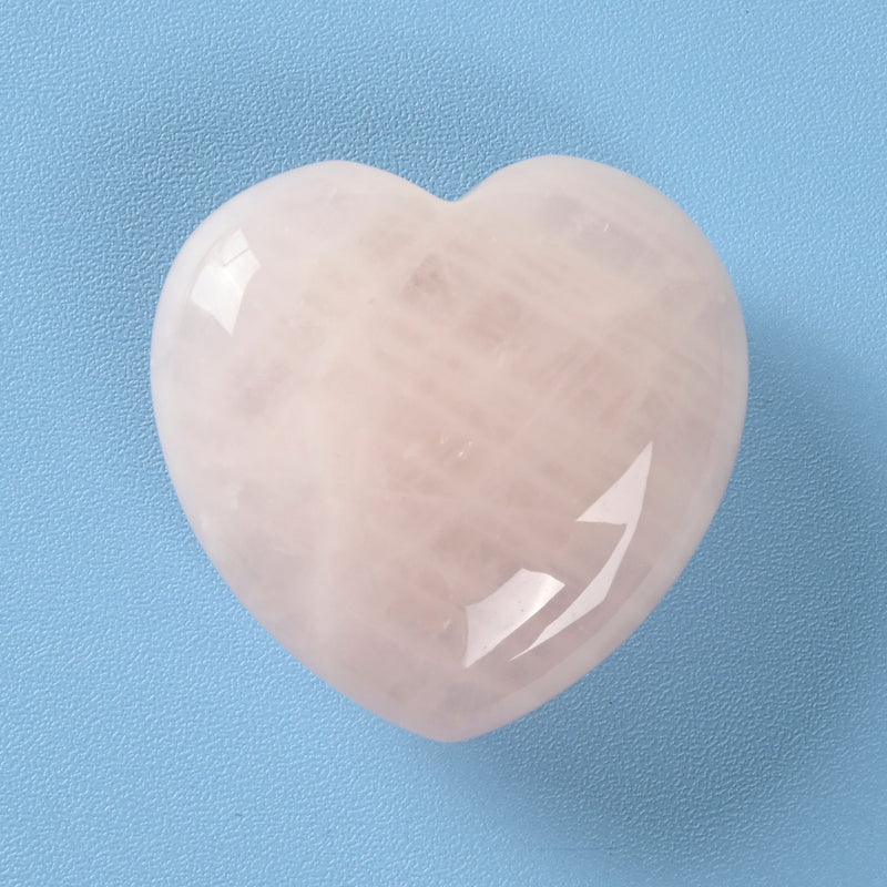 Carved Heart Crystal Figurine, 1.5 inch (40mm) Heart, Rose Quartz Heart Gemstone, Crystal Decor, Reiki Stone, Rose Quartz.