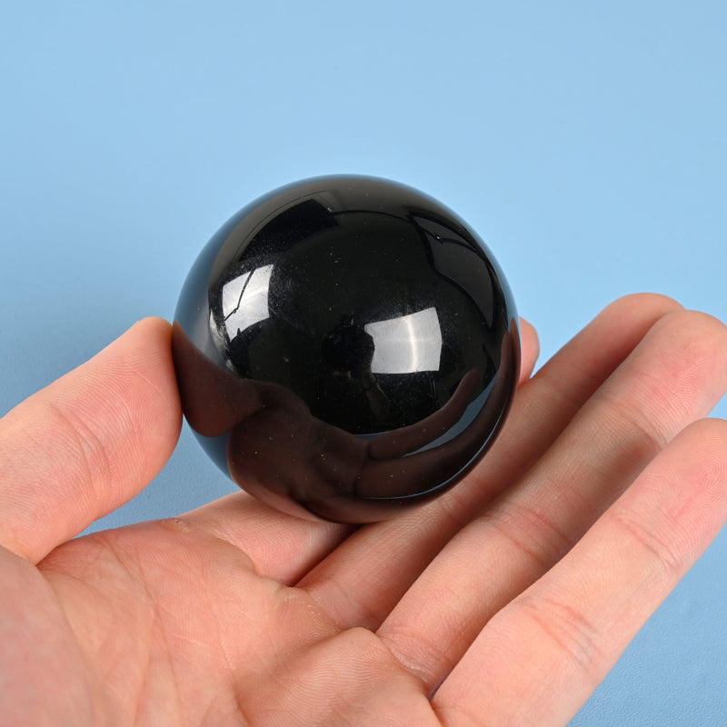 Sphere Ball Crystal, Black Obsidian Crystal Ball, 30mm, 40mm, 50mm Polished Sphere Gemstone, Black Obsidian Sphere Crystal Ball Round.