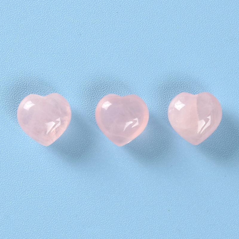 Cute Carved Heart Crystal Figurine, 15mm Heart, Rose Quartz Heart Gemstone, Tiny Crystal Decor, Reiki Stone, Rose Quartz.