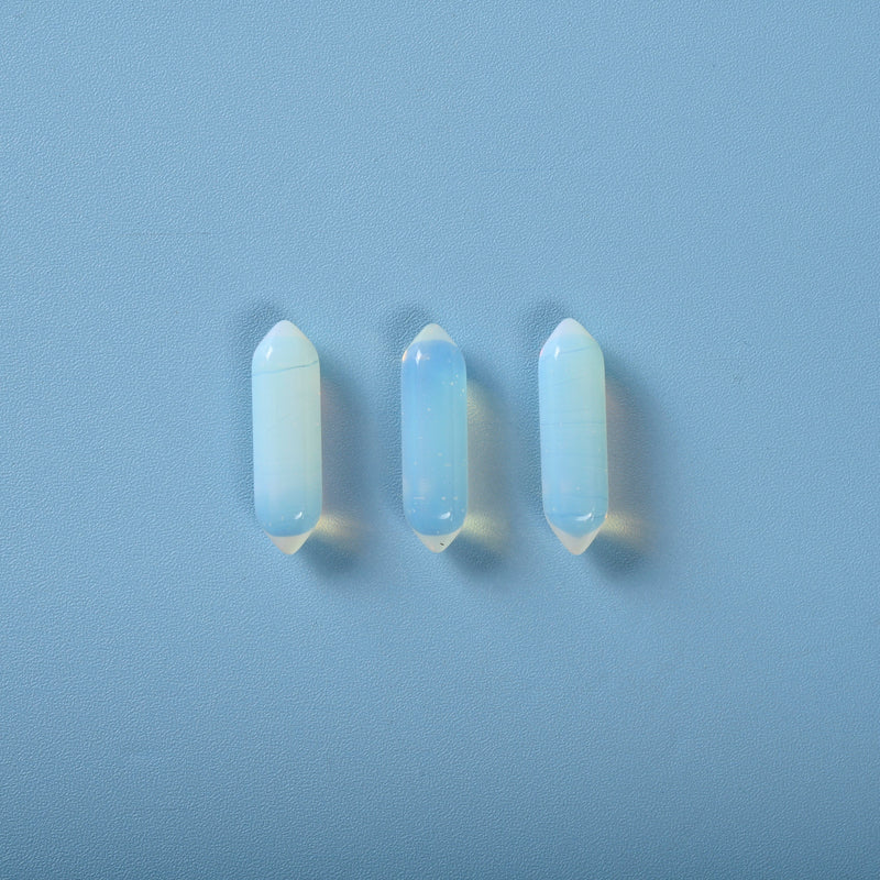 5 pieces of Random Opalite Crystal Points, No Hole, Undrilled Opalite Double Pointed Gemstone, Bulk Crystal for Pendant Making.