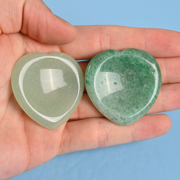 Heart Shaped Worry Stone Crystal, Green Aventurine Heart Worry Stone Gemstone.