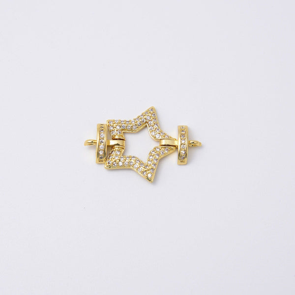 28mm Gold Star Charm Crystal Rhinestones, Star Connector, Bracelet Connector Charms, Jewelry Making DIY Bracelet Necklace Supplies
