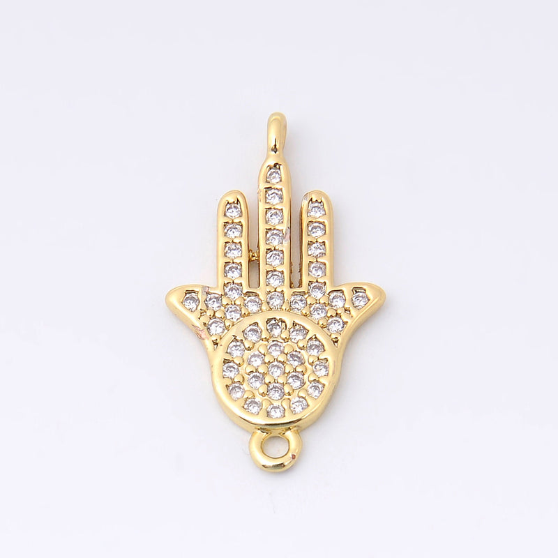 22mm Gold Buddha Hand Charm Crystal Rhinestones, Buddha Connector, Bracelet Connector Charms, Jewelry Making DIY Bracelet Necklace Supplies
