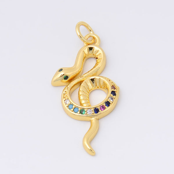 26mm Gold Serpent Snake Rhinestones, Snake Charm, Bracelet Pendants, Bracelet Charms, Jewelry Making DIY Bracelet Necklace Supplies