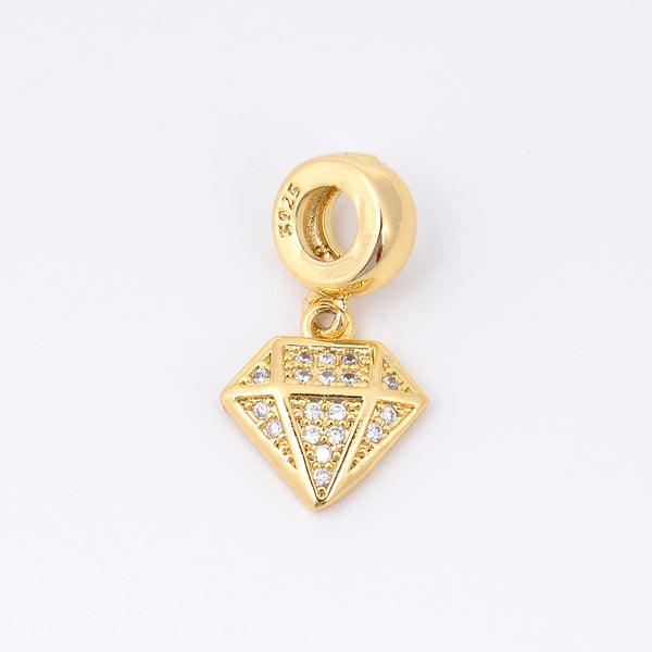 12mm Gold Diamond Crystal Rhinestones, Diamond Charm, Bracelet Pendants, Bracelet Charms, Jewelry Making DIY Bracelet Necklace Supplies