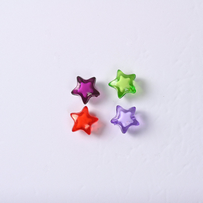 10-30pcs of Clear Colorful Star Acrylic Beads, Star Beads, 20mm, Bead Accessories Jewelry Making DIY Bracelet Necklace Supplies
